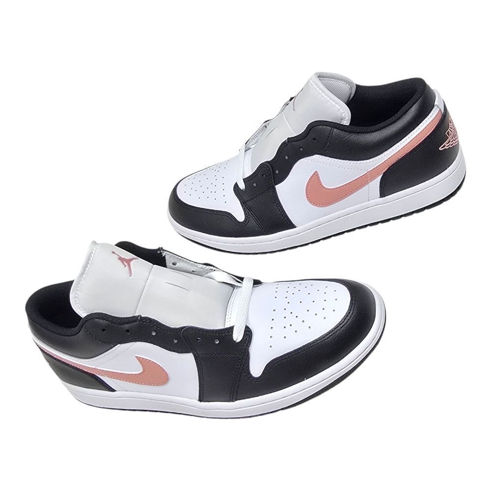 Nike Air Jordan 1 Low White Black Rust Pink 553558-165 Sneakers Men's Size's - Picture 9 of 9